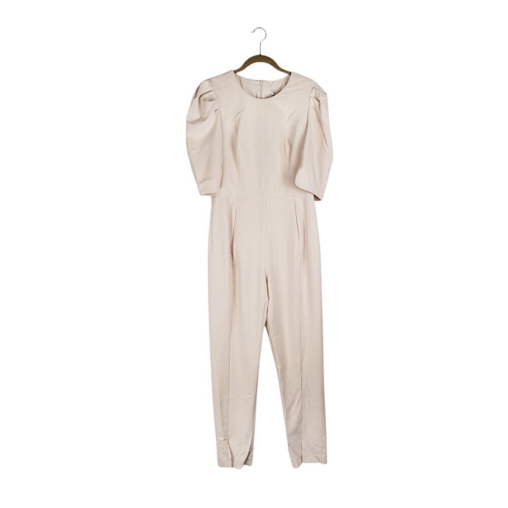 NWT Black Halo Russo Jumpsuit Puff Shoulder Short Sleeve Blush Size 10